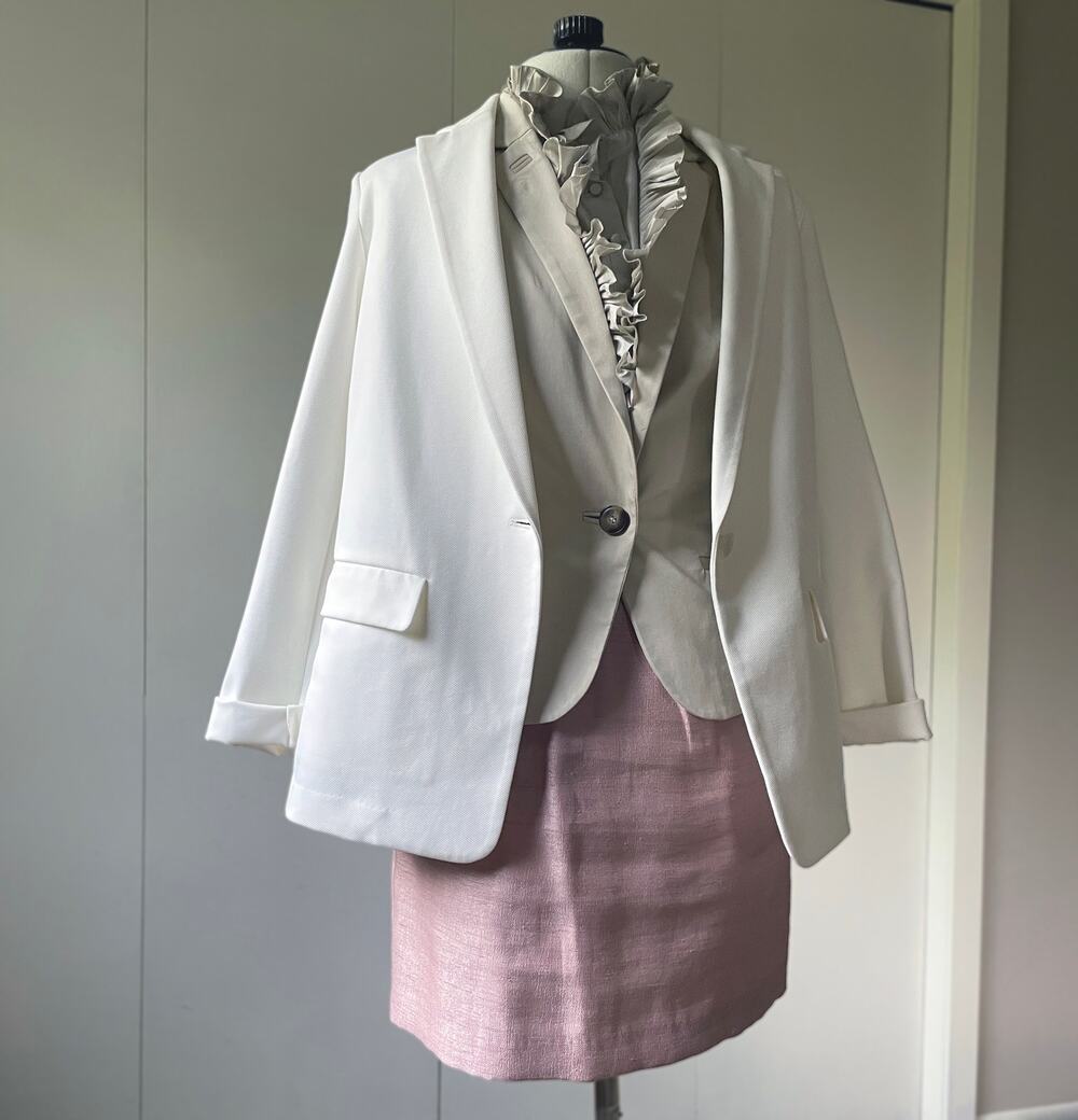 Oversize Uniqlo White Jacket Blazer
